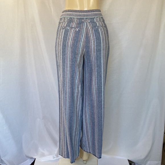 DEMOCRACY Jeans High Rise Palazzo Pants Size 6 Wide Leg Fray Hem Multicolor NWOT - Picture 4 of 9